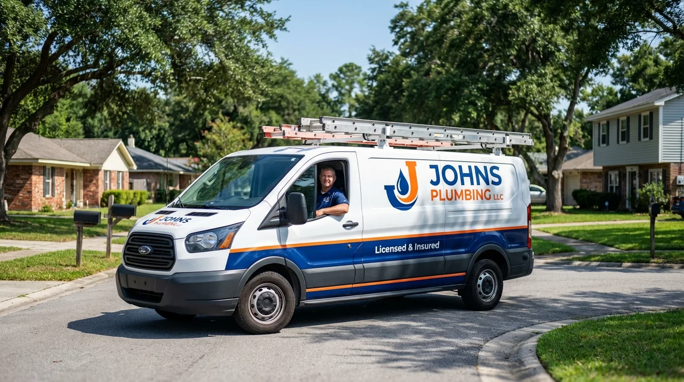 Johns Plumbing LLC service van in Nanticoke, PA